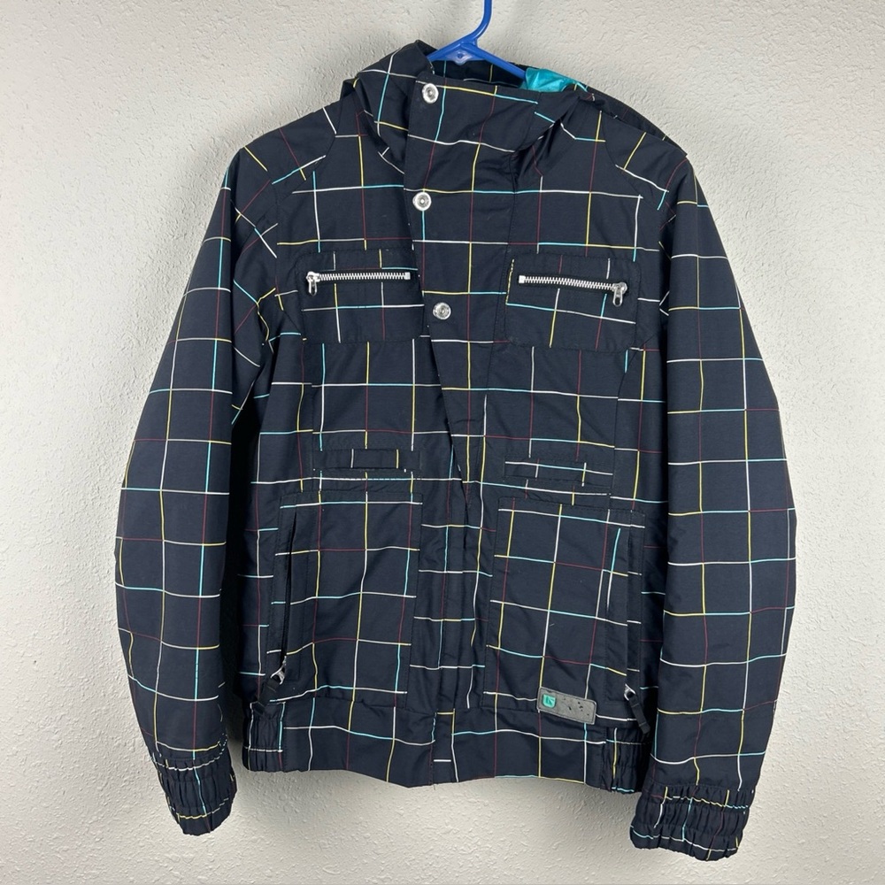 Burton Dryride Women’s Full Zip Black Checkered Ski/Snow Hooded Jacket, M